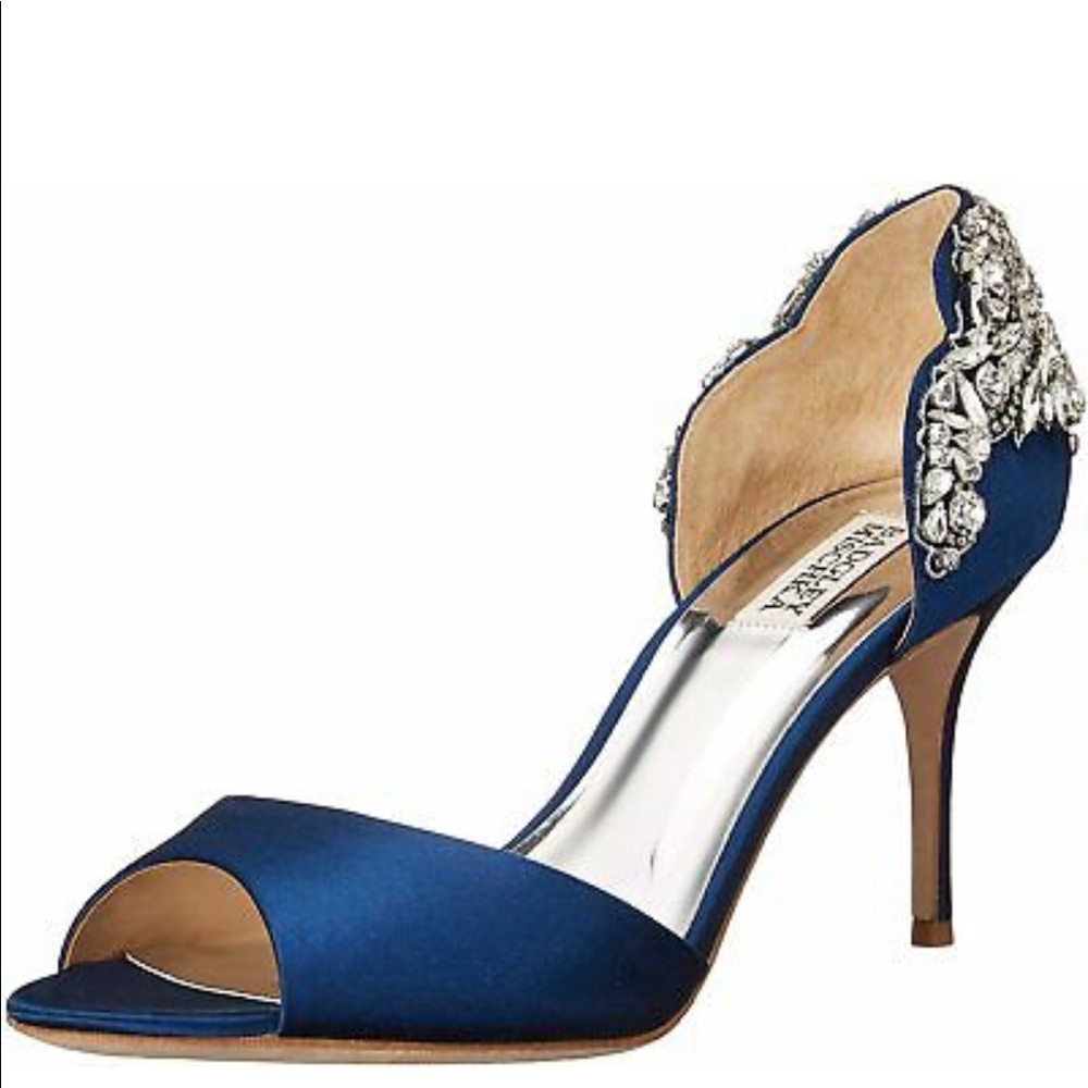 Size 7 Celeste badgley mischka Blue Open toe Heels